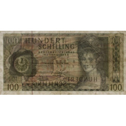 Autriche - Pick 145 - 100 shilling - 02/01/1969 - Etat : TB-