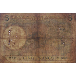 AOF - Pick 21_1c - 5 francs - 01/08/1935 - Etat : B