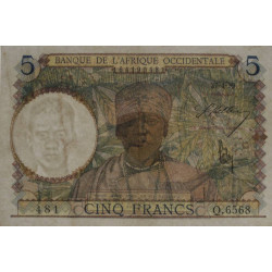 AOF - Pick 21_2d - 5 francs - 27/04/1939 - Etat : TTB-