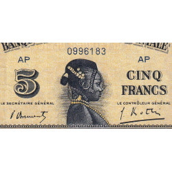 AOF - Pick 28b - 5 francs - 14/12/1942 - Etat : TTB