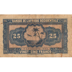 AOF - Pick 30a - 25 francs - 14/12/1942 - Etat : B+