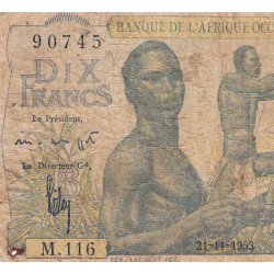 AOF - Pick 37_2i - 10 francs - 21/11/1953 - Etat : AB