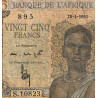 AOF - Pick 38_2j - 25 francs - 10/04/1953 - Etat : AB