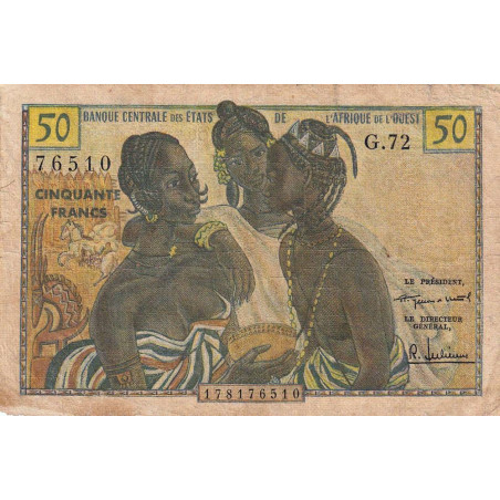 Etats Afrique Ouest - Pick 1 - 50 francs - 1958 - Etat : B+