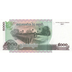 Cambodge - Pick 55d - 5'000 riels - Série ដ២ - 2007 - Etat : NEUF