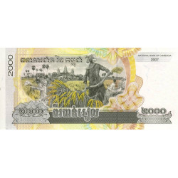 Cambodge - Pick 59a - 2'000 riels - Série ដ២ - 2007 - Etat : NEUF