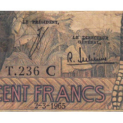 Burkina-Faso - Pick 301Cf - 100 francs - Série T.236 - 02/03/1965 - Etat : AB