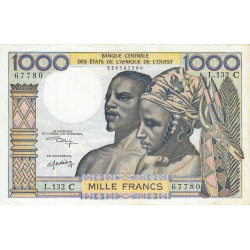 Burkina-Faso - Pick 303Cl - 1'000 francs - Série L.132 - Sans date (1975) - Etat : TTB+