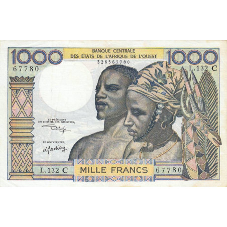 Burkina-Faso - Pick 303Cl - 1'000 francs - Série L.132 - Sans date (1975) - Etat : TTB+