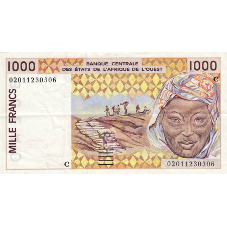 Burkina-Faso - Pick 311Cm - 1'000 francs - 2002 - Etat : TTB+