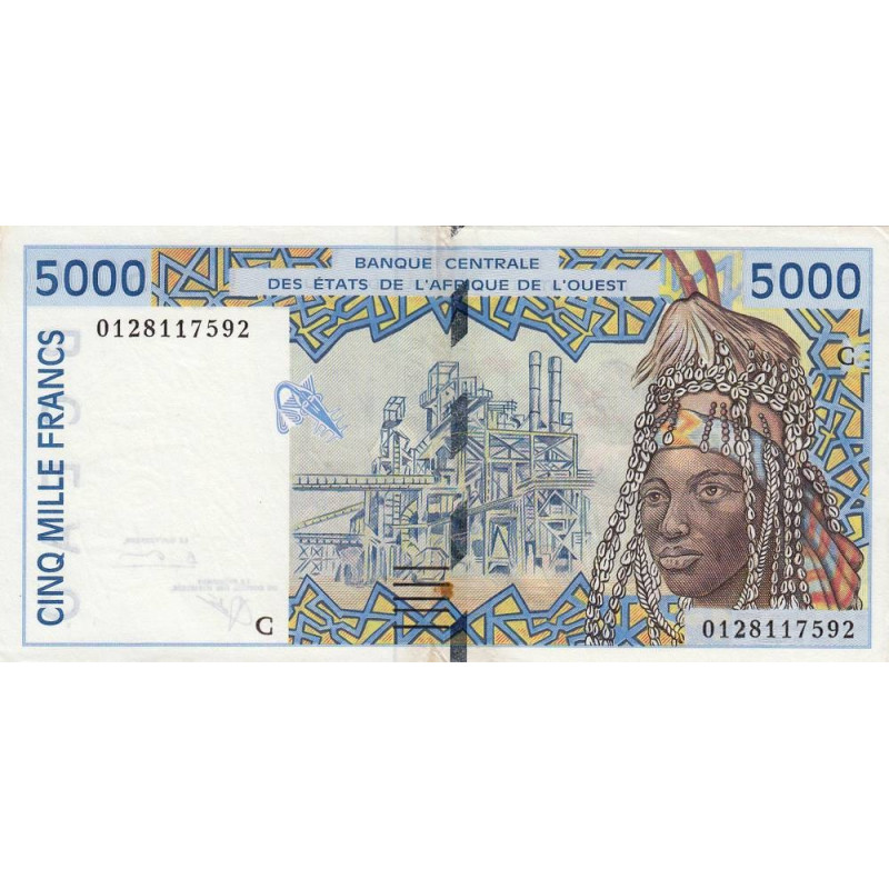 Burkina-Faso - Pick 313Ck - 5'000 francs - 2001 - Etat : TTB+