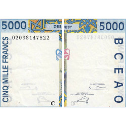 Burkina-Faso - Pick 313Cl - 5'000 francs - 2002 - Etat : SUP+