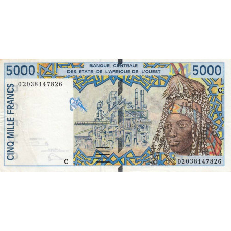 Burkina-Faso - Pick 313Cl - 5'000 francs - 2002 - Etat : TTB+