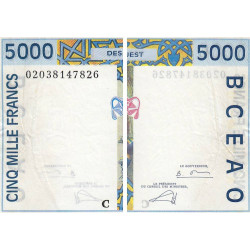 Burkina-Faso - Pick 313Cl - 5'000 francs - 2002 - Etat : TTB+