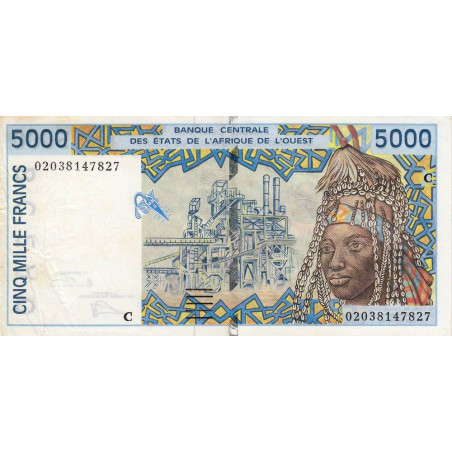 Burkina-Faso - Pick 313Cl - 5'000 francs - 2002 - Etat : TTB-