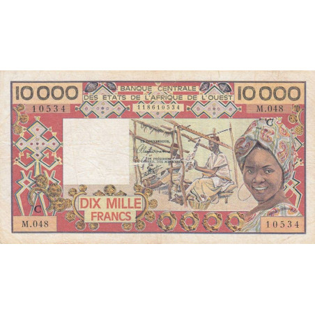 Burkina-Faso - Pick 309Ch - 10'000 francs - Série D.048 - Sans date (1991) - Etat : TB+