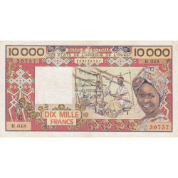 Burkina-Faso - Pick 309Ch - 10'000 francs - Série R.048 - Sans date (1991) - Etat : TB+