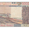 Côte d'Ivoire - Pick 108Ad - 5'000 francs - Série K.3 - 1980 - Etat : TB-