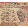 Côte d'Ivoire - Pick 109Ac - 10'000 francs - Série L.14 - Sans date (1980) - Etat : B+