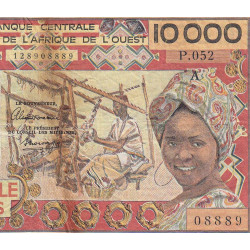 Côte d'Ivoire - Pick 109Ak - 10'000 francs - Série P.052 - Sans date (1992) - Etat : B