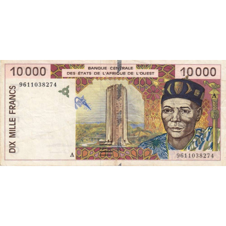 Côte d'Ivoire - Pick 114Ad - 10'000 francs - 1996 - Etat : TTB-