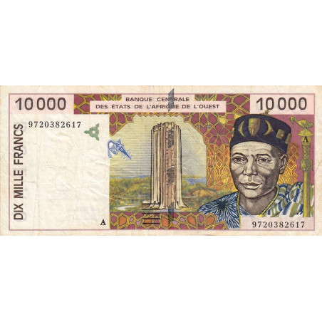 Côte d'Ivoire - Pick 114Ae - 10'000 francs - 1997 - Etat : TB+