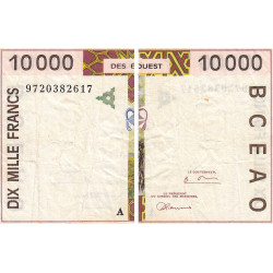 Côte d'Ivoire - Pick 114Ae - 10'000 francs - 1997 - Etat : TB+