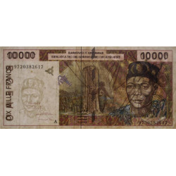 Côte d'Ivoire - Pick 114Ae - 10'000 francs - 1997 - Etat : TB+