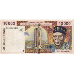 Côte d'Ivoire - Pick 114Af - 10'000 francs - 1998 - Etat : TB