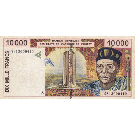 Côte d'Ivoire - Pick 114Af - 10'000 francs - 1998 - Etat : TB