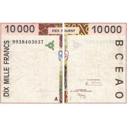 Côte d'Ivoire - Pick 114Ah - 10'000 francs - 1999 - Etat : TB+