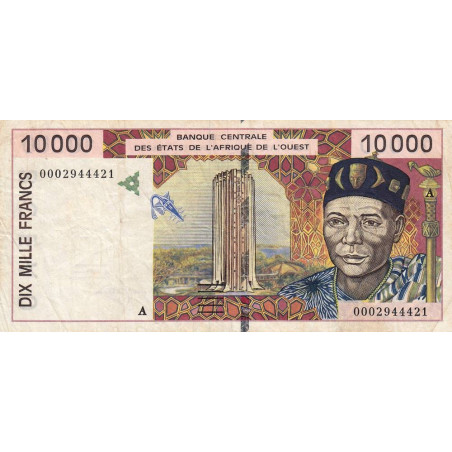 Côte d'Ivoire - Pick 114Ai - 10'000 francs - 2000 - Etat : TB