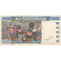 Bénin - Pick 213Bl - 5'000 francs - 2002 - Etat : TTB-