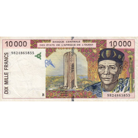 Bénin - Pick 214Bg - 10'000 francs - 1998 - Etat : TB