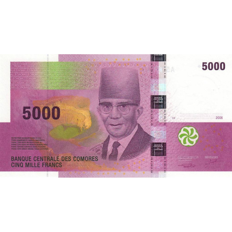 Comores - Pick 18a - 5'000 francs - Série A - 2006 - Etat : NEUF