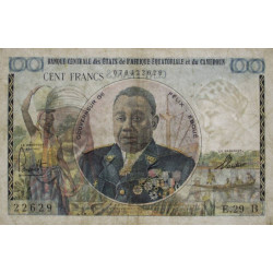 Centrafrique - Afrique Equatoriale - Pick 1b - 100 francs - Série E.29 - 1961 - Etat : TB+
