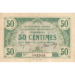 AEF - Pick 1a_1 - 50 centimes - 1917 - Etat : TTB