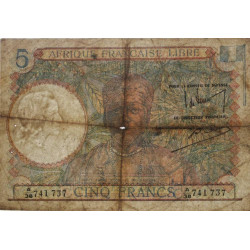 AEF - Pick 6_1 - 5 francs - Série A/38 - 31/05/1943 - Etat : TB-