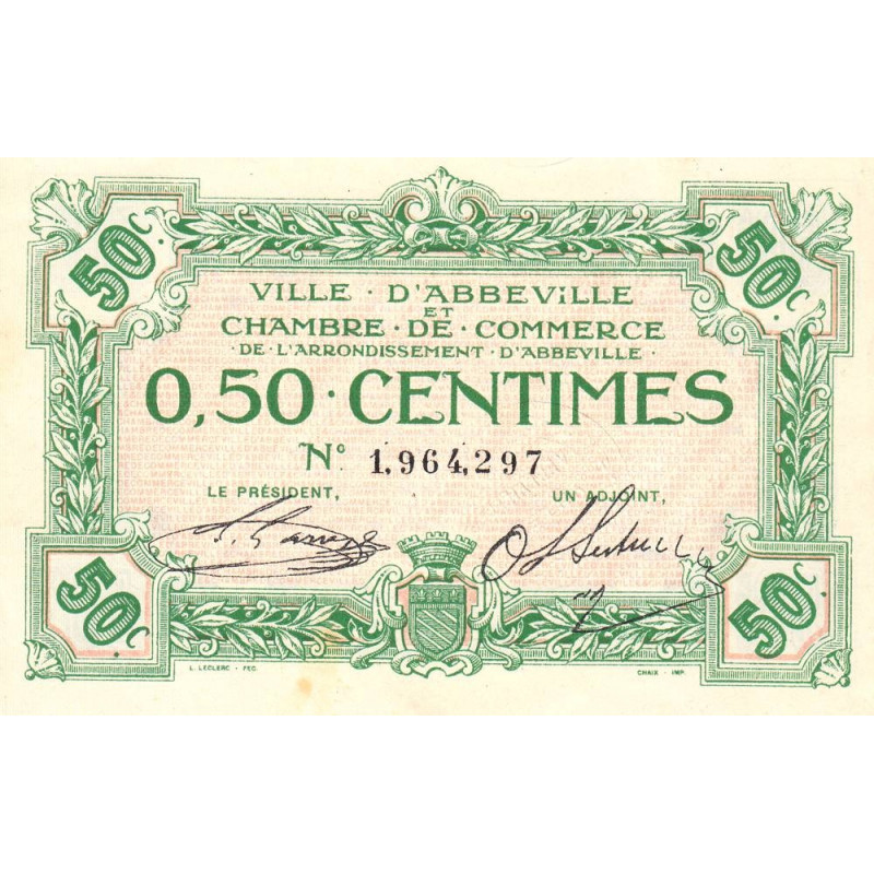 Abbeville - Pirot 1-13 - 50 centimes - Sans date - Etat : SUP