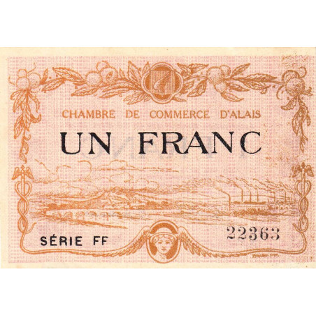 Alais (Alès) - Pirot 4-9 - 1 franc - Série FF - 30/03/1916 - Etat : TTB+