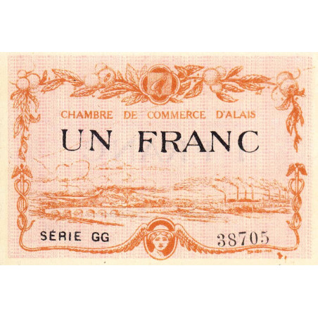 Alais (Alès) - Pirot 4-9 - 1 franc - Série GG - 30/03/1916 - Etat : NEUF