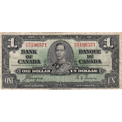 Canada - Pick 58e - 1 dollar - Série R/N - 02/01/1937 1950 - Etat : TB-