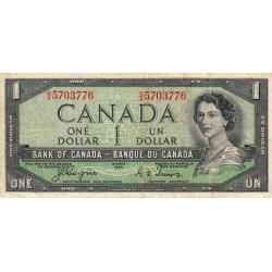 Canada - Pick 66a - 1 dollar - Série G/A - 1954 - Etat : TB