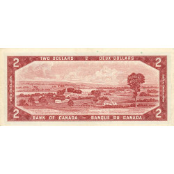 Canada - Pick 76b - 2 dollars - Série L/U - 1954 (1961) - Etat : TTB+