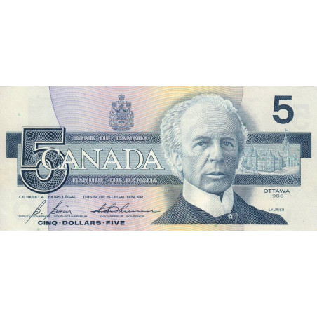 Canada - Pick 95c_2 - 5 dollars - Série GOM - 1986 (1994) - Etat : TTB+