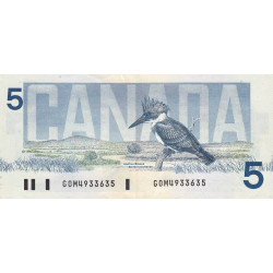 Canada - Pick 95c_2 - 5 dollars - Série GOM - 1986 (1994) - Etat : TTB+