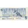 Canada - Pick 95c_2 - 5 dollars - Série GOM - 1986 (1994) - Etat : TTB+