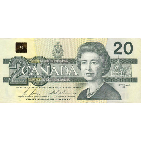 Canada - Pick 97b_1 - 20 dollars - Série ASV - 1994 - Etat : TTB