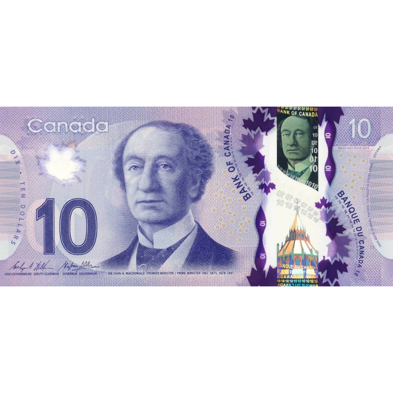 Canada - Pick 107c - 10 dollars - Série FTP - 2013 (2016) - Polymère - Etat : NEUF