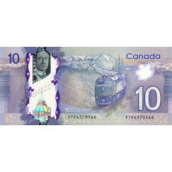 Canada - Pick 107c - 10 dollars - Série FTP - 2013 (2016) - Polymère - Etat : NEUF